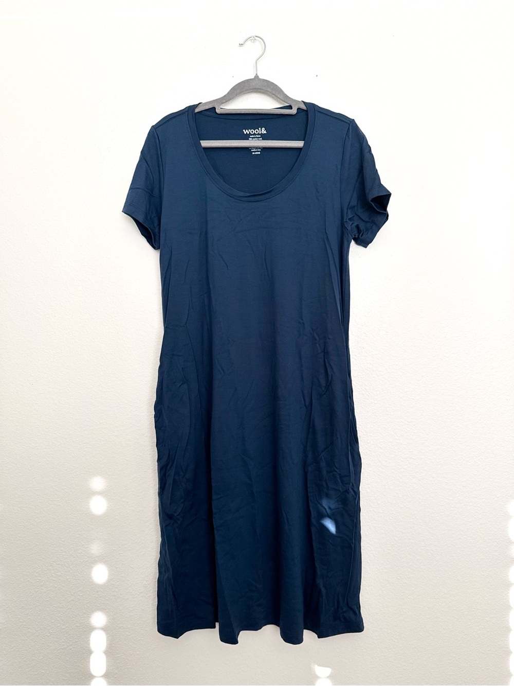 Wool& Merino Wool Maggie Swing Dress Pocketed Size M Long
